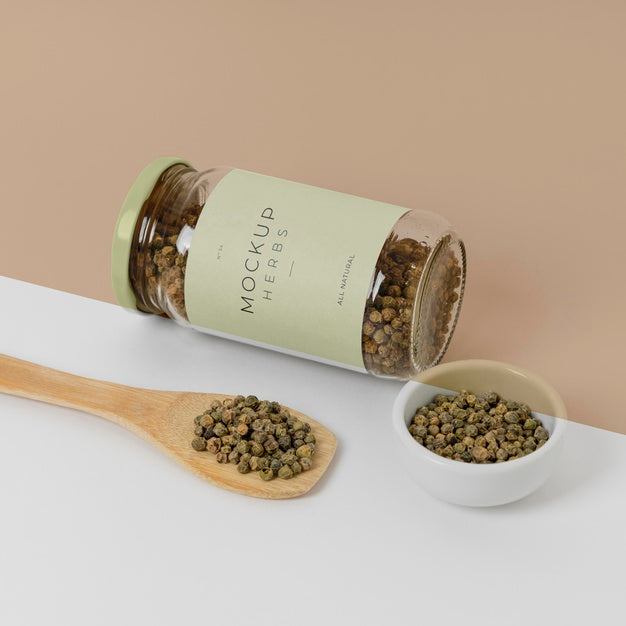 Spices With Label Mock-Up Assortment Psd