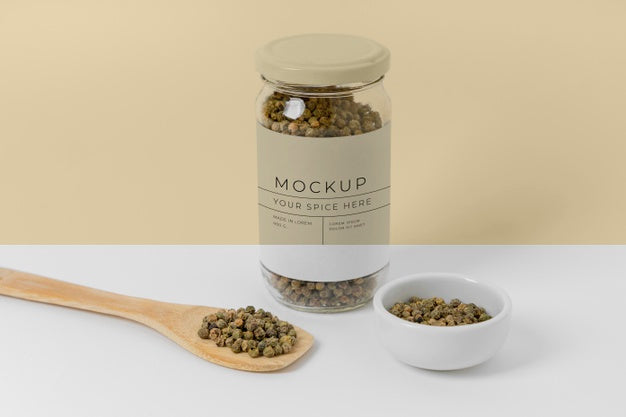 Spices With Label Mock-Up Assortment Psd