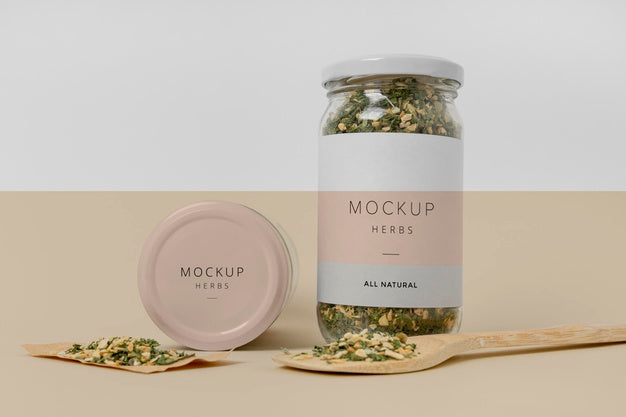 Spices With Label Mock-Up Assortment Psd