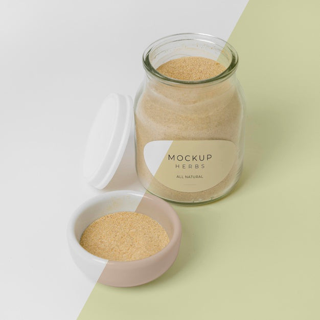 Spices With Label Mock-Up Composition Psd