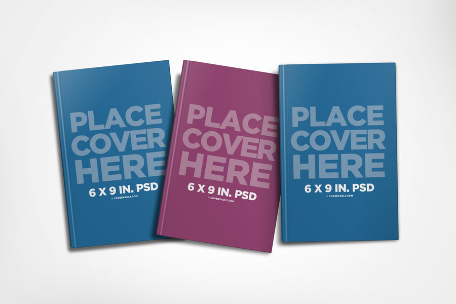 Spineless Scattered 6 X 9 Book Series Mockup