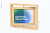 Spinning Wood Frame Sign Mockup Psd
