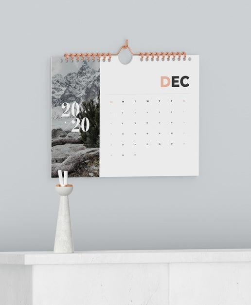 Spiral Book Link Used For Calendar Mock-Up Psd