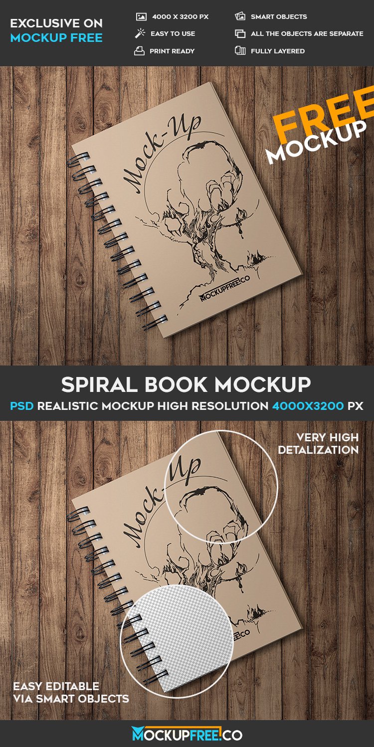 Spiral Book – Psd Mockup