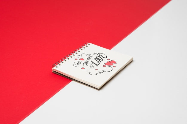 Spiral Notebook Mockup For Valentine Psd