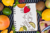 Spiral Notebook Mockup With Fruits Psd