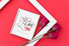 Spiral Notebook Mockup With Valentine Concept Psd