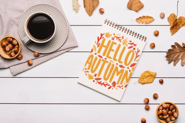 Spiral Notepad Mockup With Halloween Concept Psd