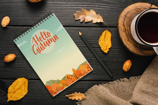 Spiral Notepad Mockup With Halloween Concept Psd
