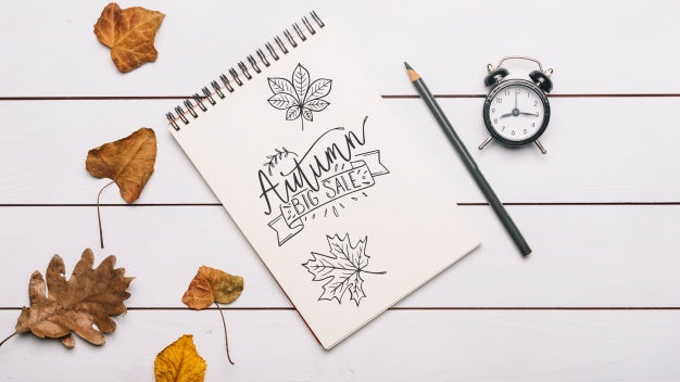 Spiral Notepad Mockup With Halloween Concept Psd