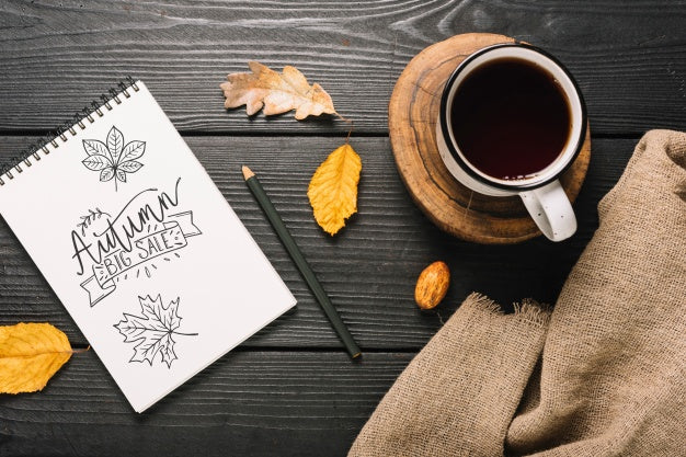 Spiral Notepad Mockup With Halloween Concept Psd