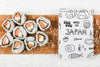 Spiral Notepad Mockup With Japanese Food Mockup Psd
