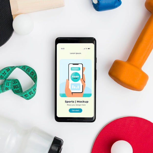 Sport Equipment With Mobile Psd