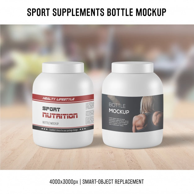 Sport Supplements Bottle Mockup Psd