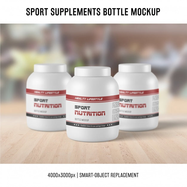 Sport Supplements Bottle Mockup Psd