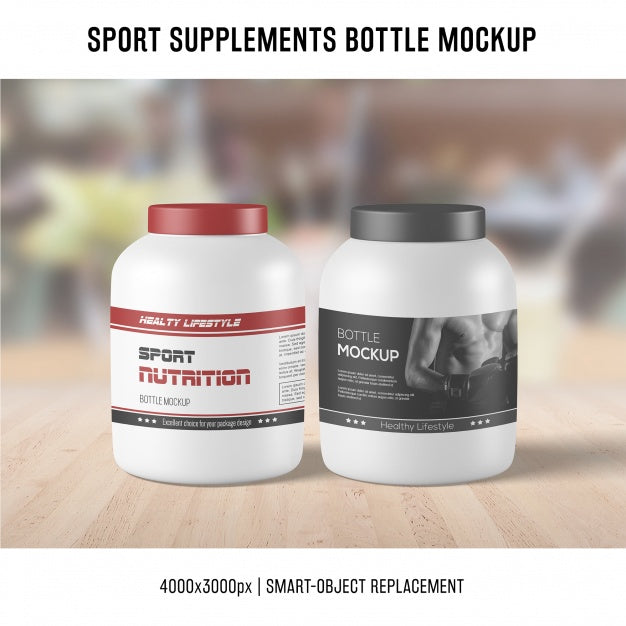Sport Supplements Bottle Mockup Psd