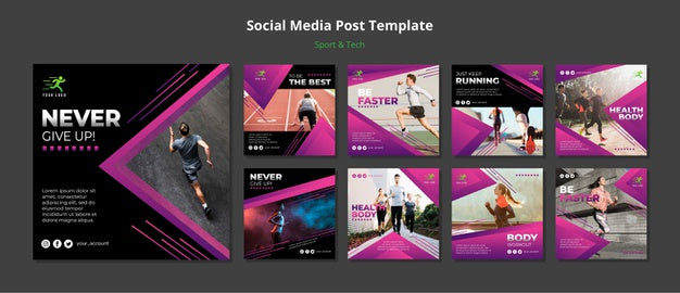Sport & Tech Concept Social Media Post Mock-Up Psd