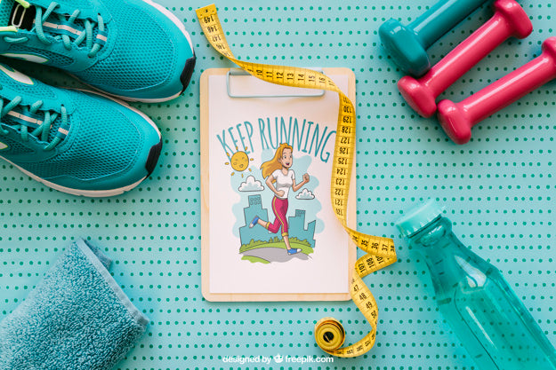 Sports Mockup With Clipboard And Shoes Psd