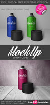 Spray Cans Mock-Up In Psd