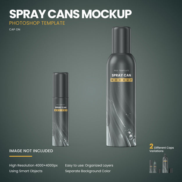 Spray Cans Mockup Psd