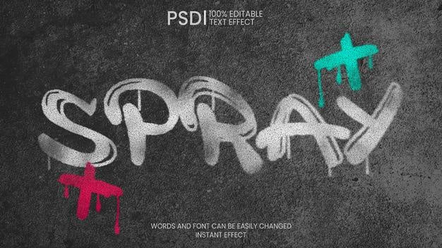 Spray Text Effect Psd