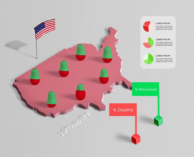 Spreading Of Coronavirus Map Recovered And Deaths Psd