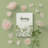 Spring Card With 3D Blossom Floral Frame Psd
