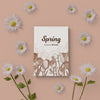 Spring Card With 3D Floral Frame Psd