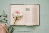 Spring Concept Mockup With Open Book Psd