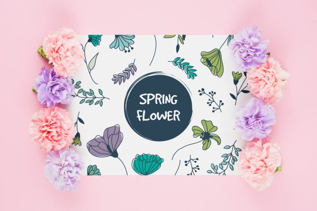 Spring Flower Card Mockup Psd