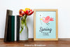 Spring Frame Mockup With Books And Vase Of Flowers Psd