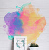 Spring Frame Mockup With Wall With Watercolor Spots Psd
