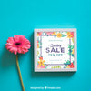 Spring Mock Up With Frame And Flower Psd