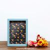 Spring Mockup With Blue Frame Of Flowers Psd
