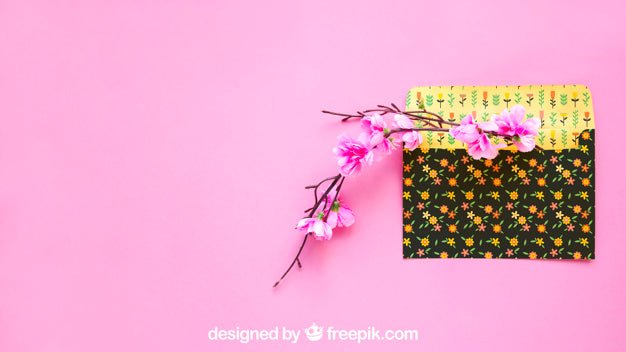 Spring Mockup With Card And Copyspace Psd
