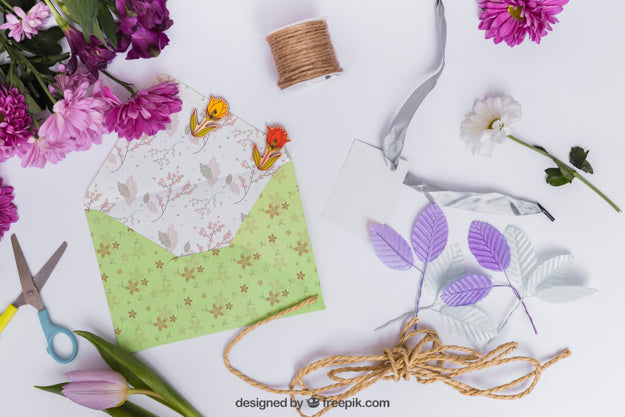 Spring Mockup With Envelope Psd