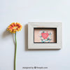 Spring Mockup With Frame And Flower Psd