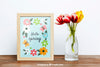 Spring Mockup With Frame And Vase Of Flowers Psd