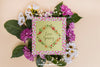 Spring Mockup With Frame On Flowers Psd
