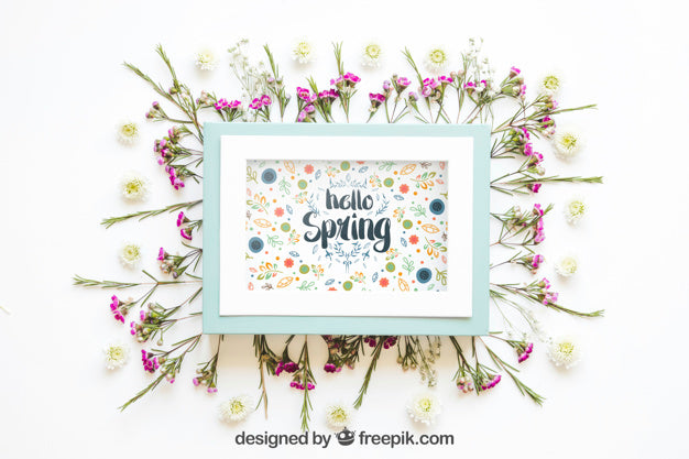 Spring Mockup With Frame Psd