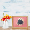Spring Mockup With Horizontal Frame And White Vase Of Flowers Psd
