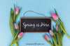 Spring Mockup With Horizontal Slate Psd