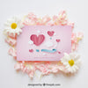 Spring Mockup With Pink Card Psd