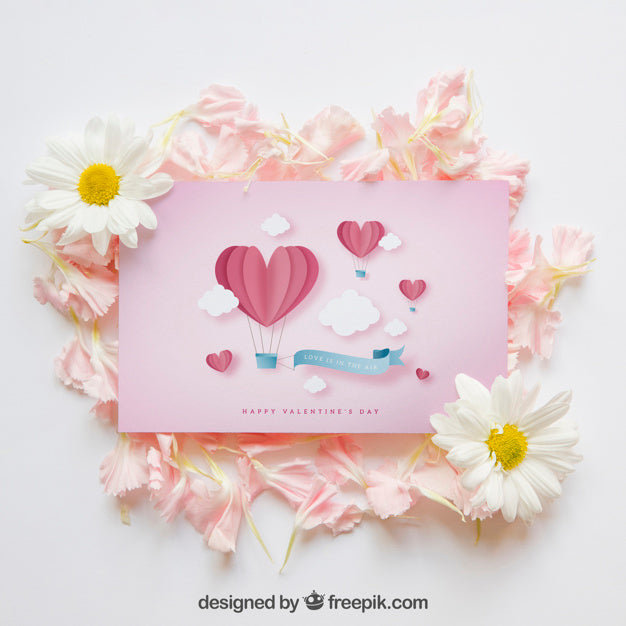 Spring Mockup With Pink Card Psd
