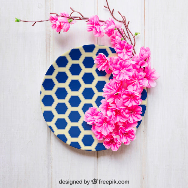 Spring Mockup With Plate Psd