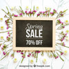 Spring Mockup With Slate And Flowers Psd