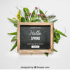 Spring Mockup With Slate Psd