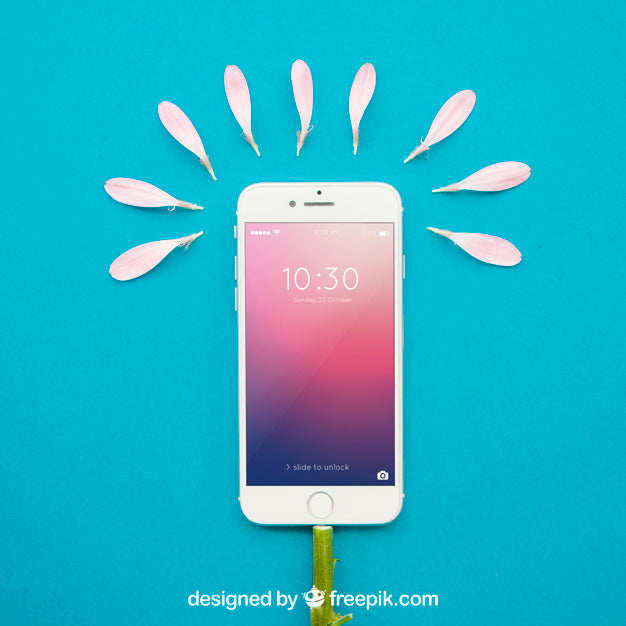 Spring Mockup With Smartphone Psd