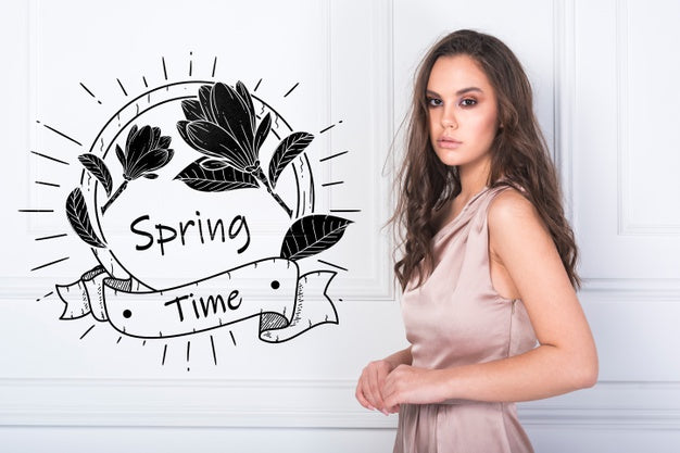 Spring Mockup With Stylish Woman Psd
