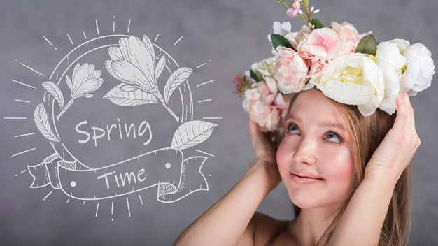 Spring Mockup With Stylish Woman Psd